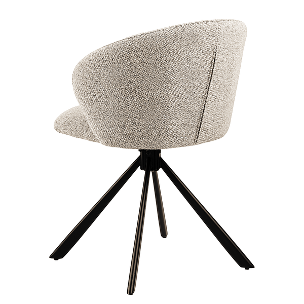 Drehbarer Polsterstuhl Kolmos 2er-Set - Bouclé Stoff Moena: Beige