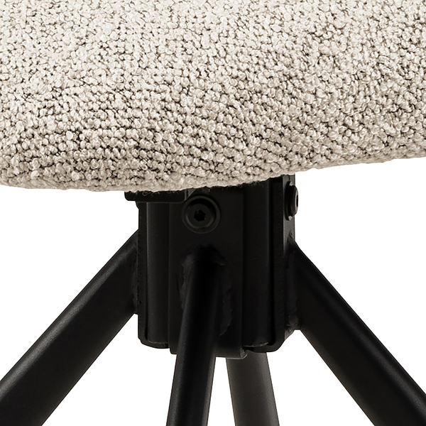 Drehbarer Polsterstuhl Kolmos 2er-Set - Bouclé Stoff Moena: Beige