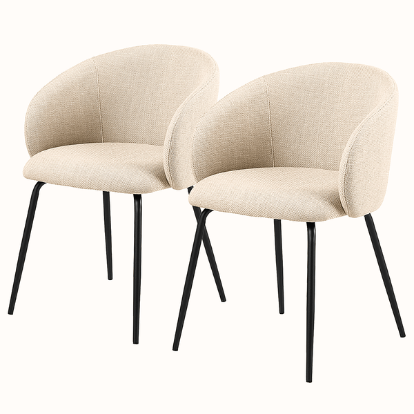 Armlehnenstuhl Skallo 2er-Set - Beige - Beige