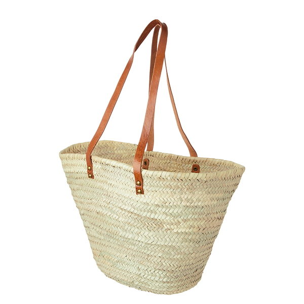 Korbtasche HOLIDAY - Palmblatt / Leder - Natur