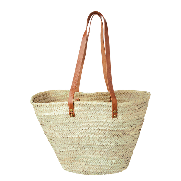 Korbtasche HOLIDAY - Palmblatt / Leder - Natur