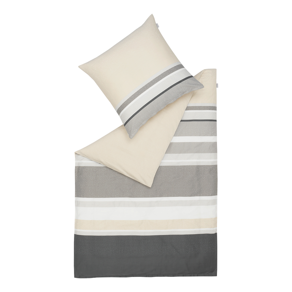 Glanz-Satinbettwäsche Mixed - Baumwolle - Beige - 135 x 200 cm + Kissen 80 x 80 cm