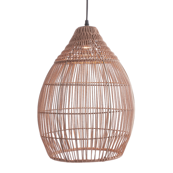 Hängeleuchte SOLANA mit Solarpanel - Metall / Kunstrattan - Braun