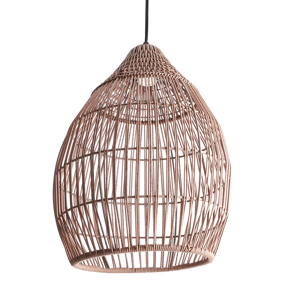 Hängeleuchte SOLANA mit Solarpanel - Metall / Kunstrattan - Braun