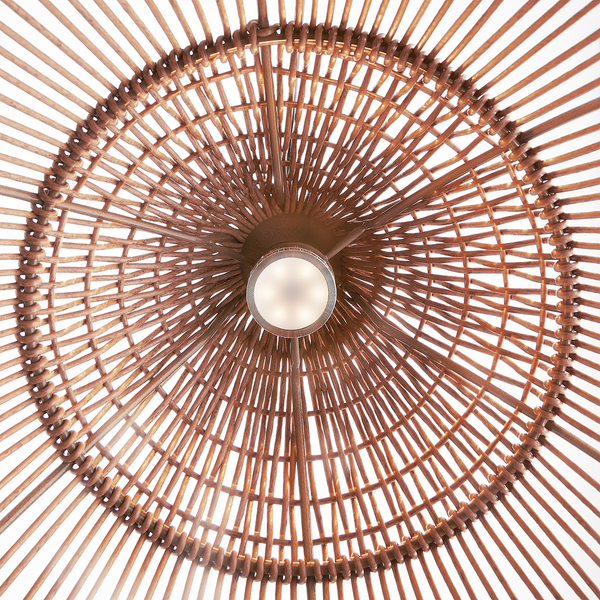 Hängeleuchte SOLANA mit Solarpanel - Metall / Kunstrattan - Braun