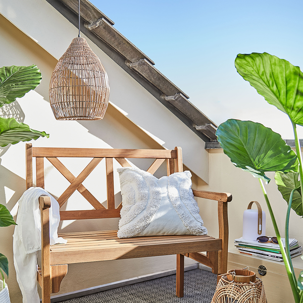 Hängeleuchte SOLANA mit Solarpanel - Metall / Kunstrattan - Braun