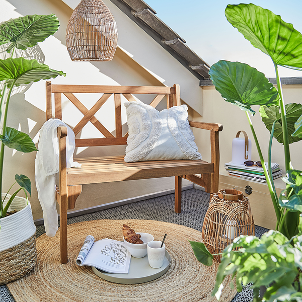 Hängeleuchte SOLANA mit Solarpanel - Metall / Kunstrattan - Braun