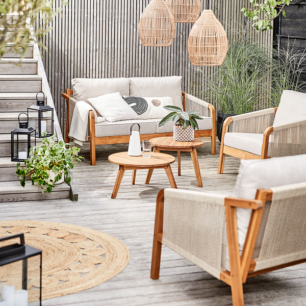 Hängeleuchte SOLANA mit Solarpanel - Metall / Kunstrattan - Braun