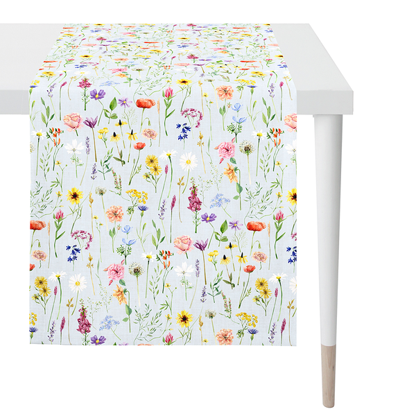 Tischläufer 6815 - Polyester / Baumwolle - 48 x 140 cm - Hellblau
