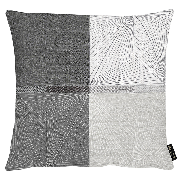 Dekokissen Tobia - Polyester / Viskose - 45 x 45 cm - Schwarz / Grau