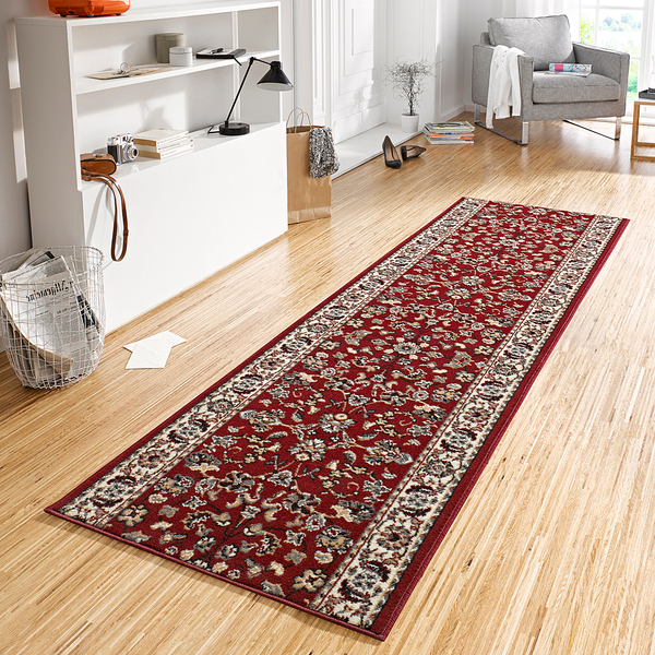 Läufer Vintage - Polypropylen / Jute - Rot - 80 x 450 cm