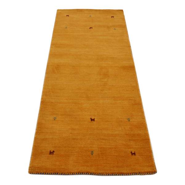 Läufer Gabbeh Uni - Wolle - Gelb - 75 x 200 cm