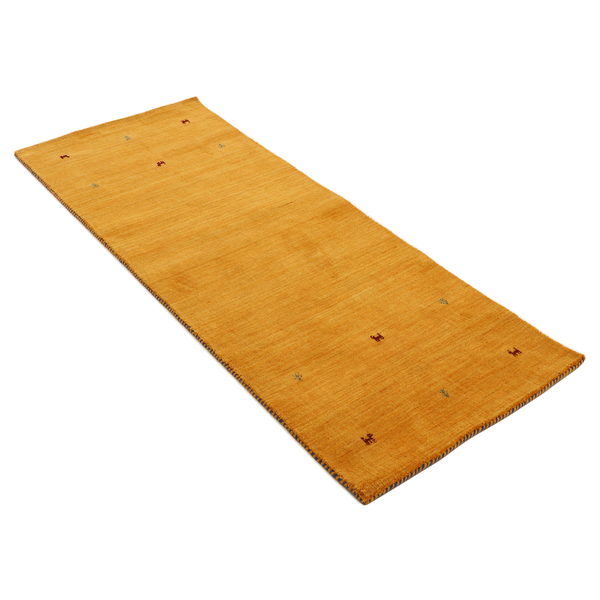Läufer Gabbeh Uni - Wolle - Gelb - 75 x 200 cm