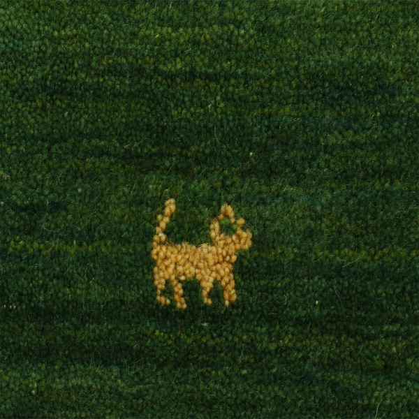 Wollteppich Gabbeh Uni Rund - Wolle - Grün - 150 x 150 cm