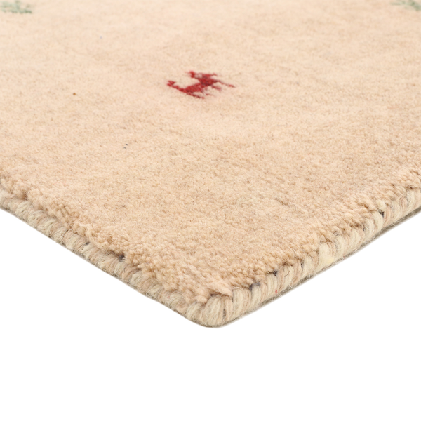 Wollteppich Gabbeh Uni - Wolle - Beige - 60 x 90 cm
