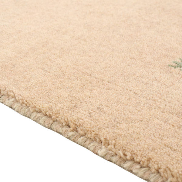 Wollteppich Gabbeh Uni - Wolle - Beige - 60 x 90 cm