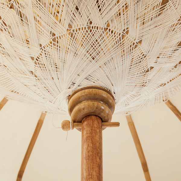 Sonnenschirm MACRAMÉ - Baumwolle / Mangoholz - Durchmesser: 180 cm
