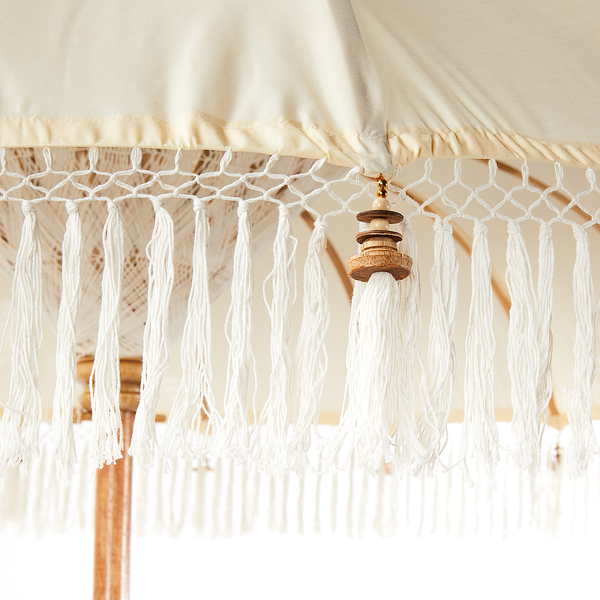 Sonnenschirm MACRAMÉ - Baumwolle / Mangoholz - Durchmesser: 180 cm