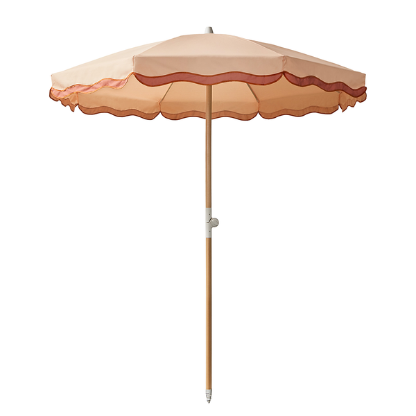 Sonnenschirm LA VACANZA - Buchenholz / Polyester / Baumwolle - Apricot