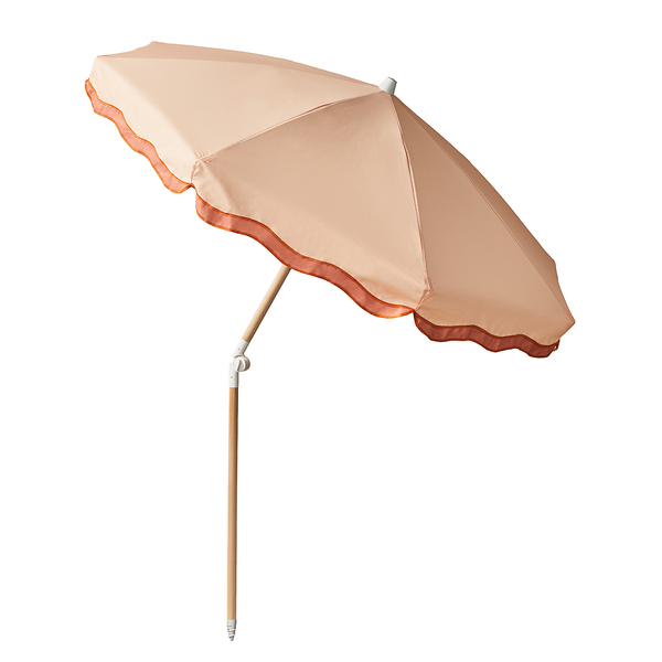 Sonnenschirm LA VACANZA - Buchenholz / Polyester / Baumwolle - Apricot