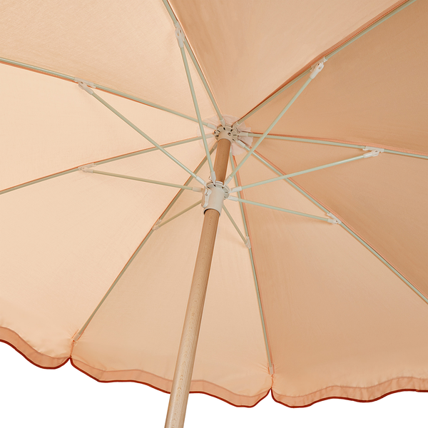 Sonnenschirm LA VACANZA - Buchenholz / Polyester / Baumwolle - Apricot