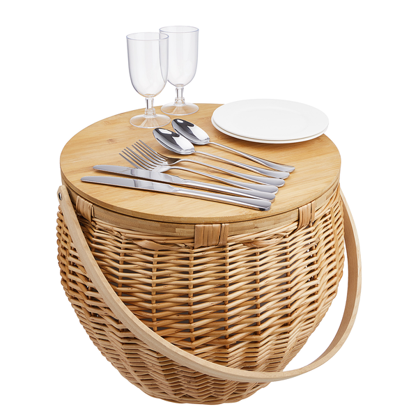 Picknickkorb THE GREAT OUTDOORS - Weide/Bambus/Aluminium/Baumwolle - Natur
