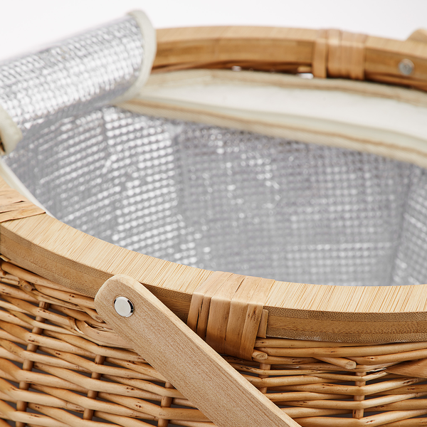 Picknickkorb THE GREAT OUTDOORS - Weide/Bambus/Aluminium/Baumwolle - Natur