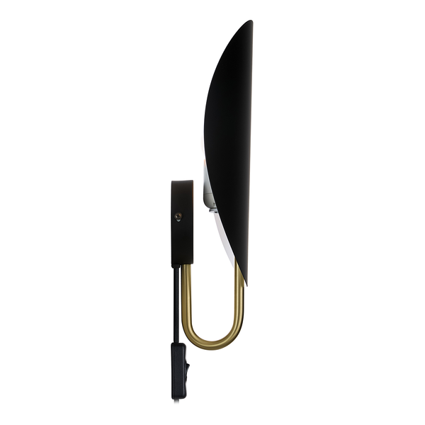 Wandleuchte Spargo - Aluminium - 1-flammig - Schwarz