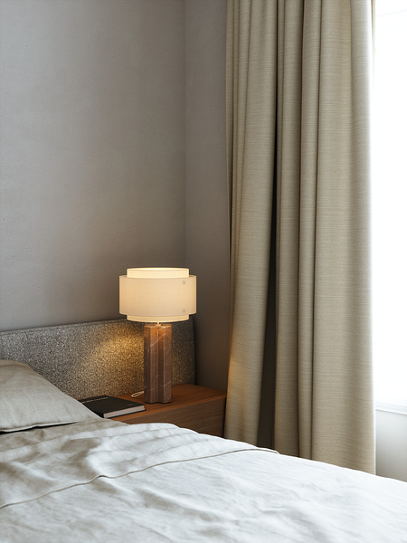 Tischleuchte Takai - Marmor - Beige - 1-flammig