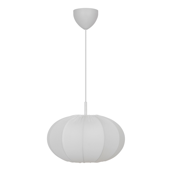 Pendelleuchte Aeron - Microfaser - Weiß - 1-flammig - Durchmesser: 40 cm