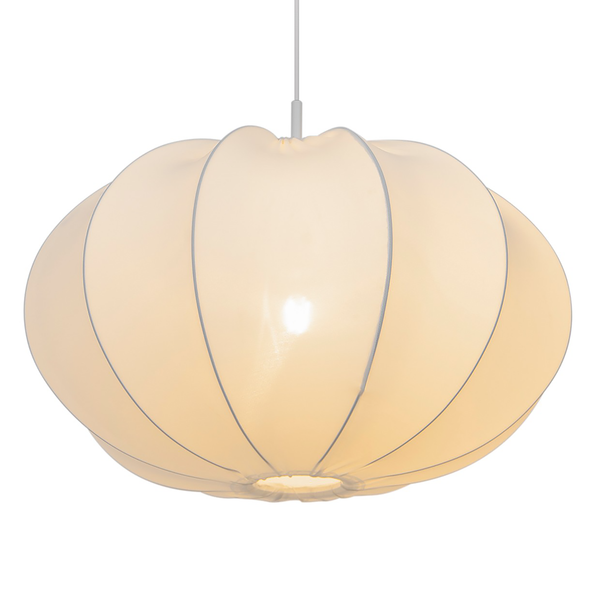 Pendelleuchte Aeron - Microfaser - Weiß - 1-flammig - Durchmesser: 60 cm