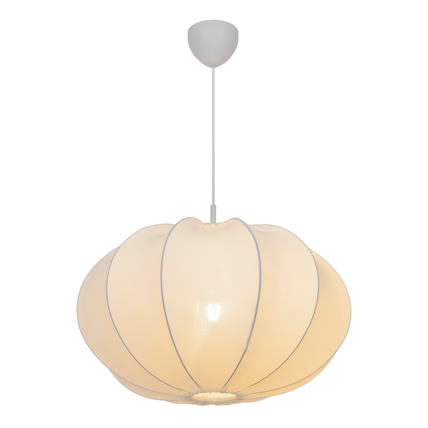 Pendelleuchte Aeron - Microfaser - Weiß - 1-flammig - Durchmesser: 60 cm