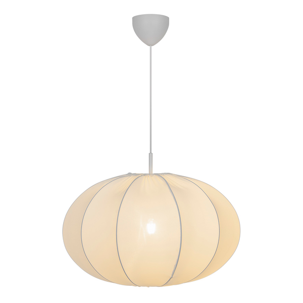 Pendelleuchte Aeron - Microfaser - Weiß - 1-flammig - Durchmesser: 60 cm