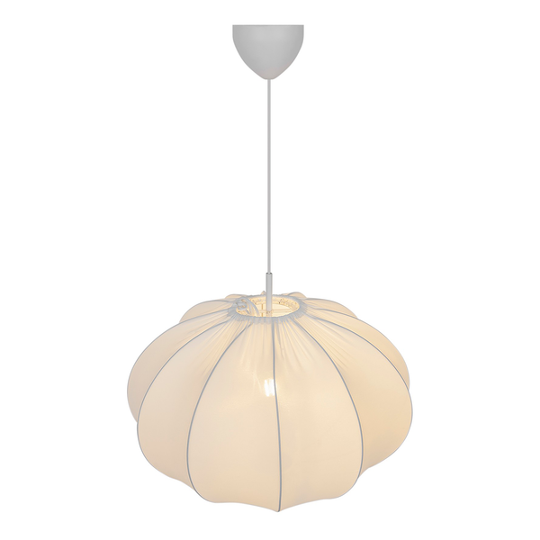 Pendelleuchte Aeron - Microfaser - Weiß - 1-flammig - Durchmesser: 60 cm