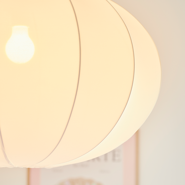 Pendelleuchte Aeron - Microfaser - Weiß - 1-flammig - Durchmesser: 60 cm