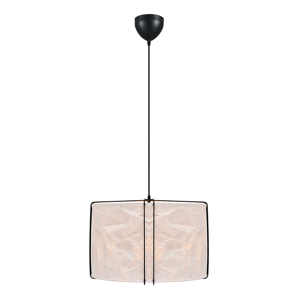 Pendelleuchte Cardine - Polyethylen - Weiß / Schwarz - 1-flammig - Durchmesser: 52 cm