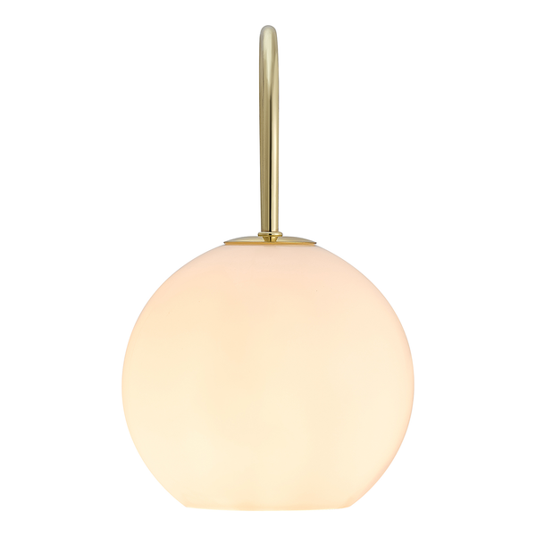 Wandleuchte Franca - Messing / Opalglas - Weiß - 1-flammig