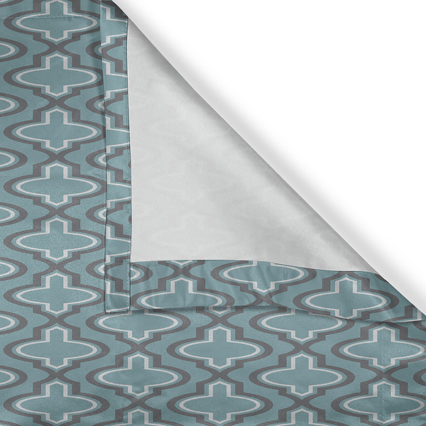 Ösenvorhang Clover 2er-Set - Polyester - Türkis - Höhe: 225 cm