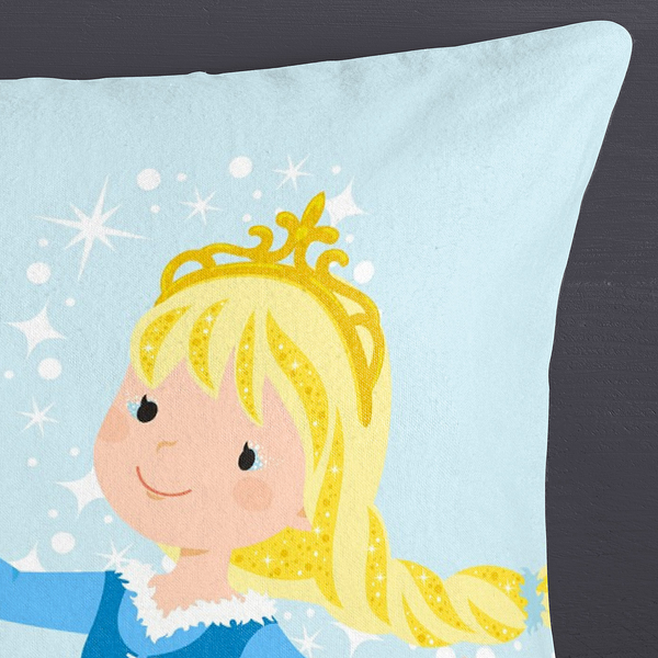 Biber-Bettwäsche Iceprincess - Baumwolle - Hellblau - 135 x 200 cm + Kissen 80 x 80 cm