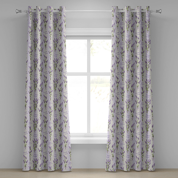 Ösenvorhang Lavendel 2er-Set - Polyester - Flieder - Höhe: 245 cm