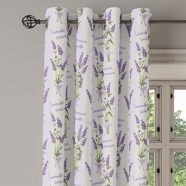 Ösenvorhang Lavendel 2er-Set - Polyester - Flieder - Höhe: 245 cm