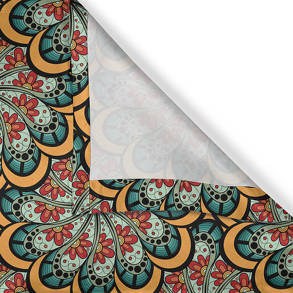 Ösenvorhang Mandala Flowers 2er-Set - Polyester - Rot / Grün / Gelb - Höhe: 245 cm