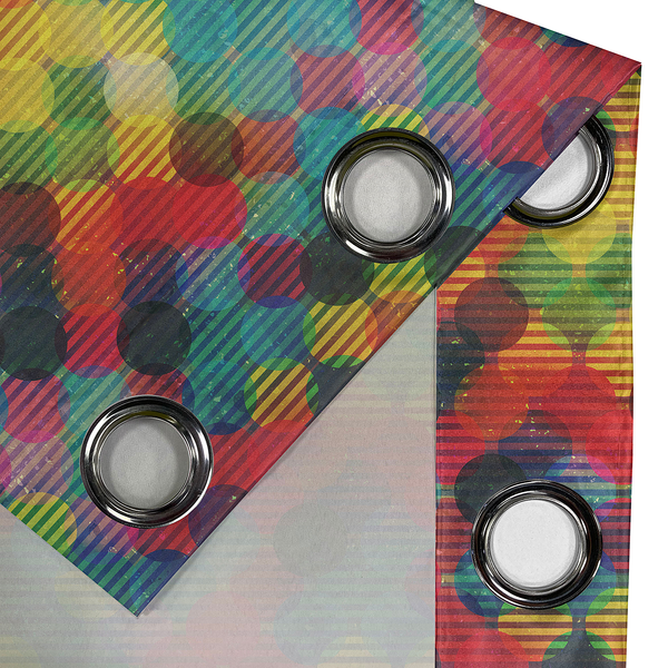 Ösenvorhang Dots 2er-Set - Polyester - Multicolor - Höhe: 175 cm