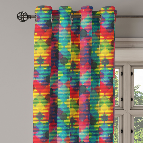 Ösenvorhang Dots 2er-Set - Polyester - Multicolor - Höhe: 175 cm