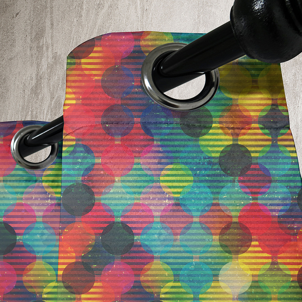 Ösenvorhang Dots 2er-Set - Polyester - Multicolor - Höhe: 175 cm