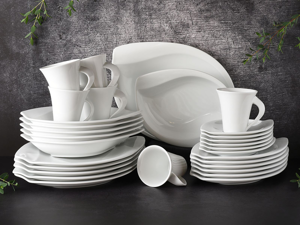 Kombiservice Acacia - Porzellan - Weiß - 30-teilig