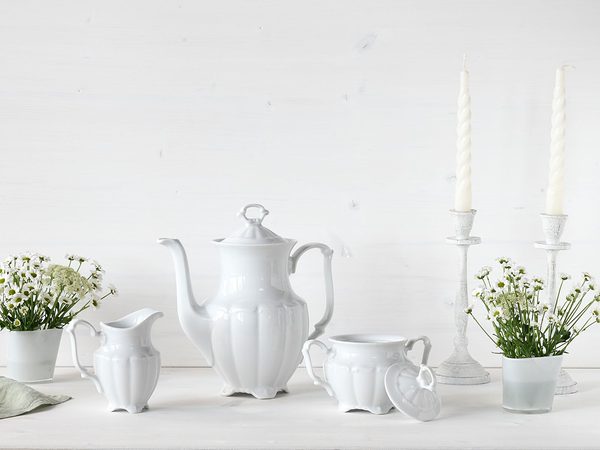 Kaffeegarnitur Maria Theresia - Porzellan - Weiß - 3-teilig