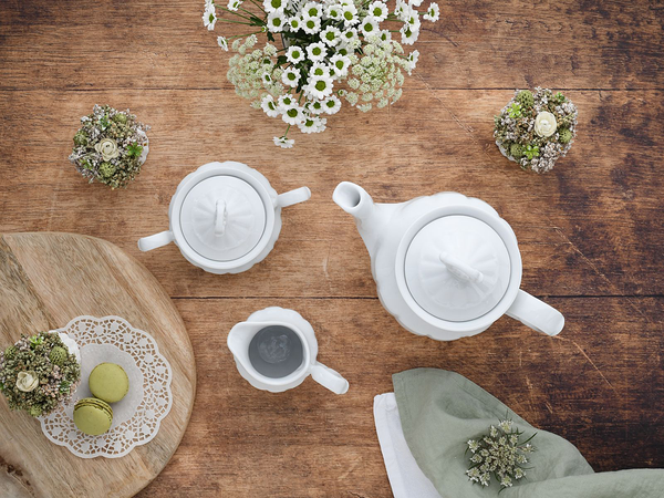 Kaffeegarnitur Maria Theresia - Porzellan - Weiß - 3-teilig