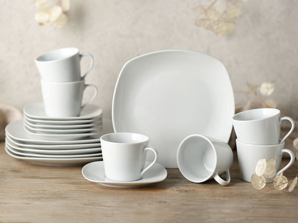 Kaffeeservice Amelie - Porzellan - Weiß - 18-teilig