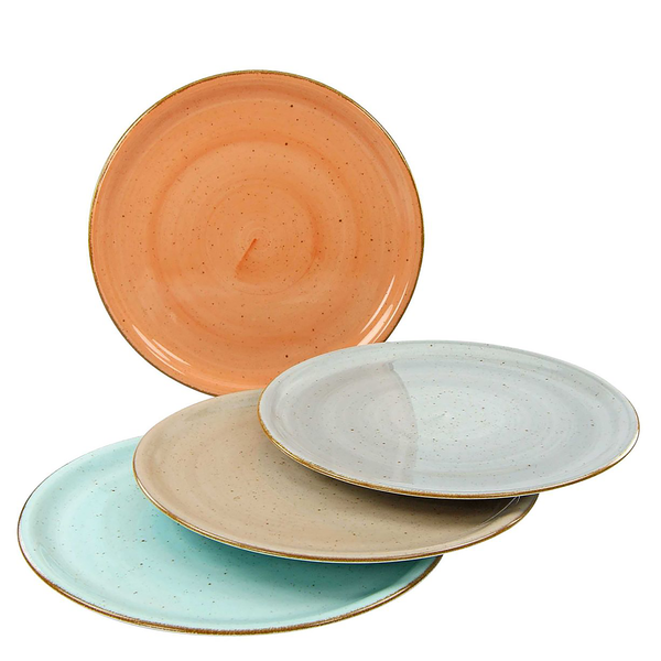 Pizzateller Vintage Nature 4er-Set - Porzellan - Mehrfarbig